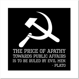 Ancient Greek - Plato Quote On Apathy - Anti Socialism Gift Posters and Art